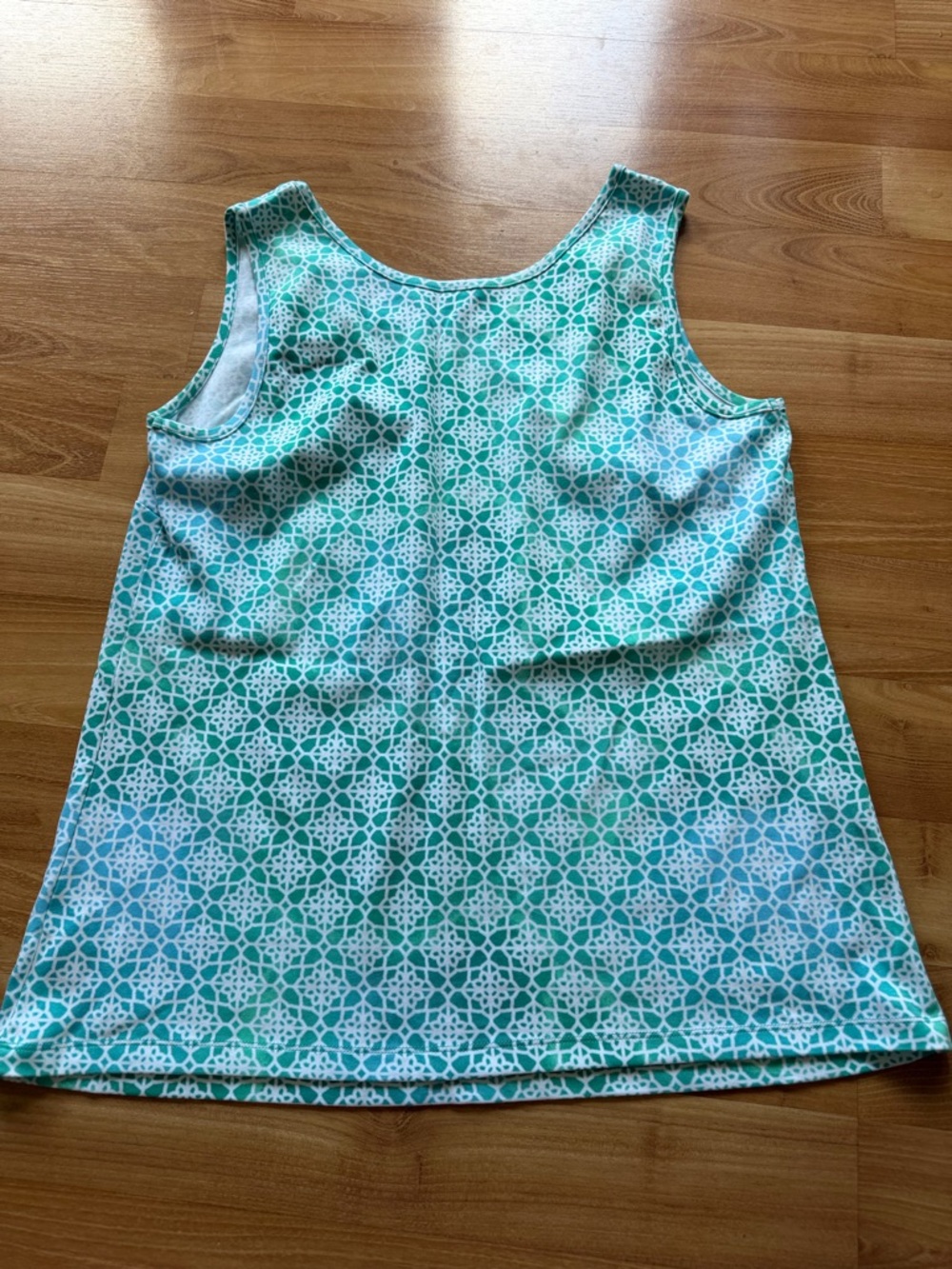 Lands’ End women’s green and white tank top lightweight great design size 1X - Picture 6 of 8